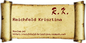 Reichfeld Krisztina névjegykártya